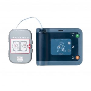 Philips HeartStart FRx device with pads connected