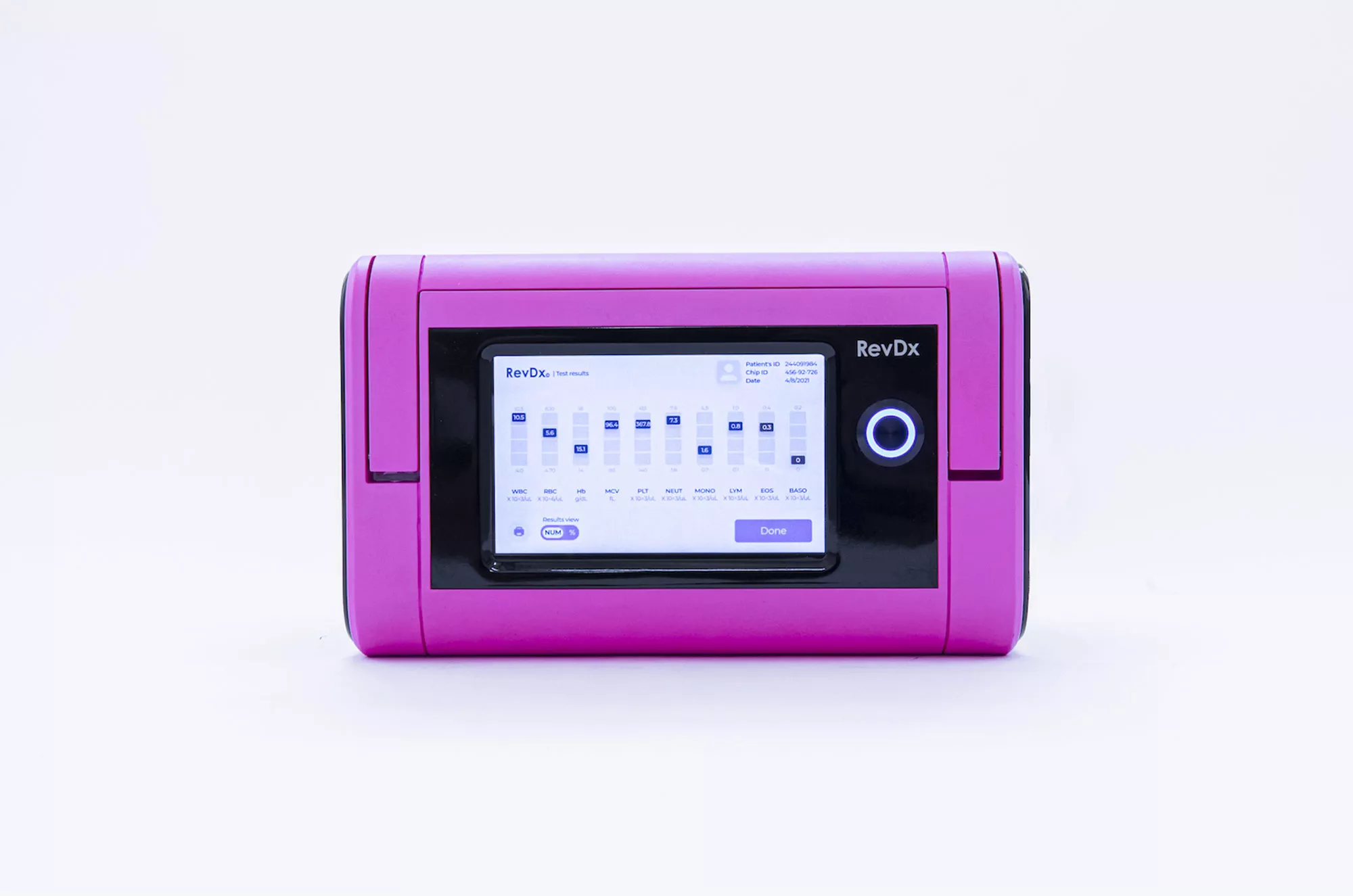 RevDx™ Portable Blood Lab: Rapid Fingertip CBC & Digital Microscopy