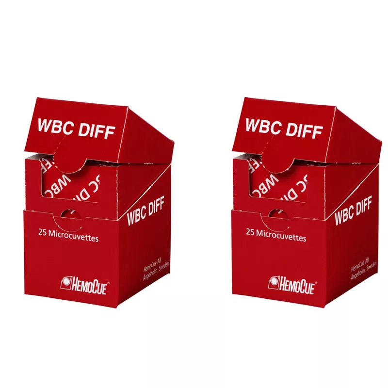 HemoCue WBC DIFF Microcuvettes (25 pcs): Lab-Quality 5-Part Differential Consumables